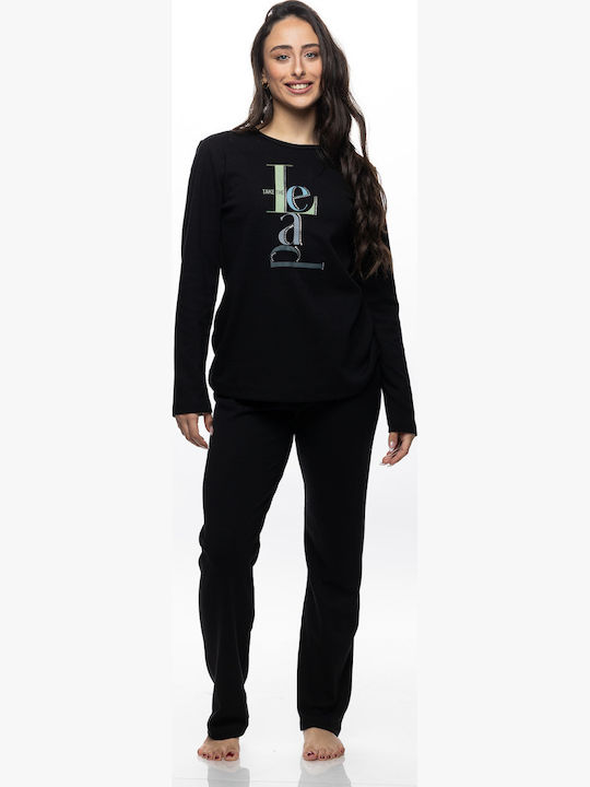 Galaxy Galaxy Damen Schlafanzug & Pyjamas Winter Schwarz