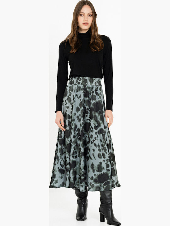 Satin Maxi Damenrock Mehrfarbig