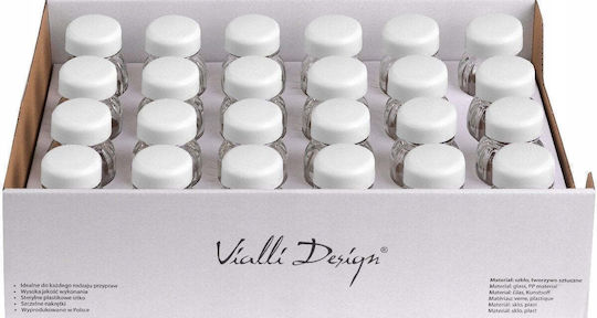 Vialli Design Стъклени Бели Кутии за Подправки 24 Бройки