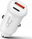 LTC Audio LTC Audio Autoladegerät 30W 22A Schnellladen mit Anschlüssen: 1xUSB-A 1xType-C Weißes Farbe