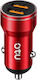 OTU Auto-Ladegerät 2.4A mit 2xUSB-A 1xType-C Rote Farbe