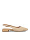 Damen Ballerinas Slingback Mit Riemen Beige