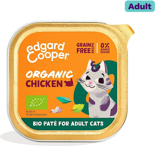 Edgard Cooper Wet Food for Adult Cats with Chicken Grain Free 85gr