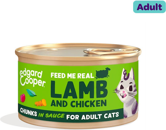 Edgard Cooper Edgard Cooper Nasses Katzenfutter Für Erwachsene Katzen Mit Lamm Huhn Und Fleisch Ohne Getreide 85gr