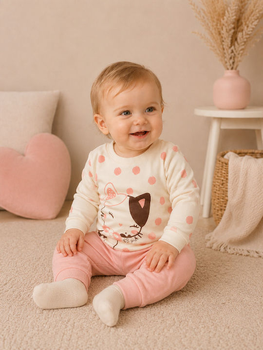 Sweet Baby Παιδική Πιτζάμα Πουά Γατούλα