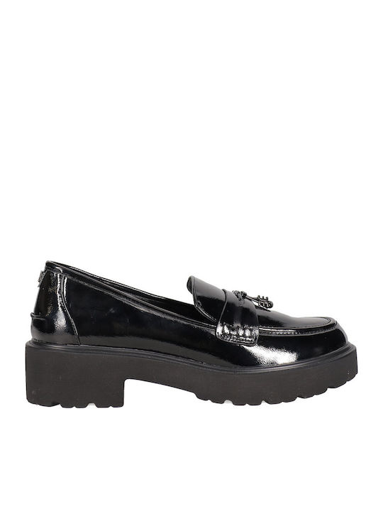 Pantofi cu toc din lac Negre