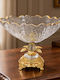 Keskor Dekorative Schale Glas Gold 30x16x24cm