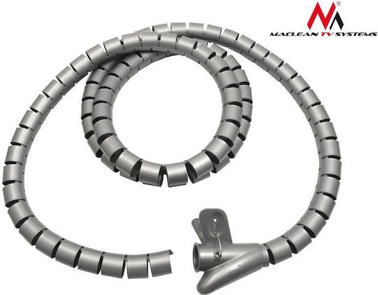 Maclean Mctv-676s Spiral Cable Organizer Protective Cover 25mm X 2m Silver