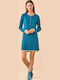 Noidinotte Winter Cotton Women's Nightgown Petrol Blue