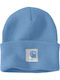 Damen Beanie mit Rib Strick in Hellblau