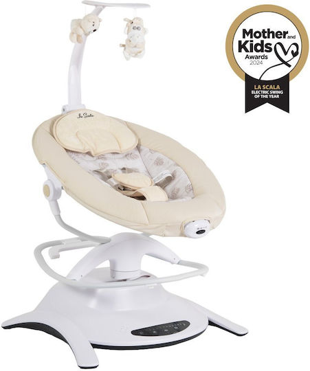 Cangaroo Elektrische Babywippe Schaukel La Scala Beigefür Kind bis 9kg