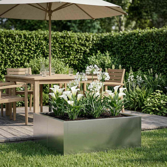 vidaXL Garden Fencing Material Made of Steel 100x100x50cm 4 Pieces Silver