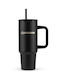 Emerson Handled Tumbler Thermos Plastic / Stainless Steel BPA Free 1.2L Emerson Travel Thermos With Straw 1200 Ml With Straw and Handle