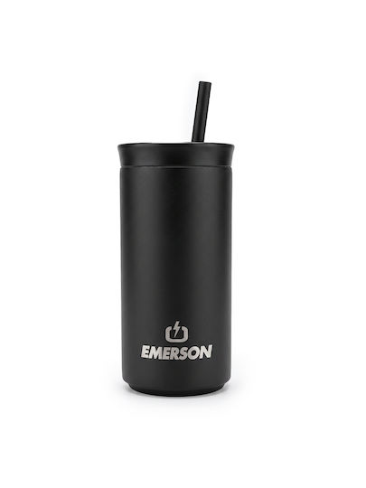 Emerson Thermos Bottle Plastic / Stainless Steel BPA Free 400ml Eco Friendly with Straw