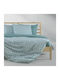 Lino Home Module Cearceafuri De Pat Single Cu Hugger Din Cauciuc 100x200+35cm Ikat Mentă 3 Bucăți