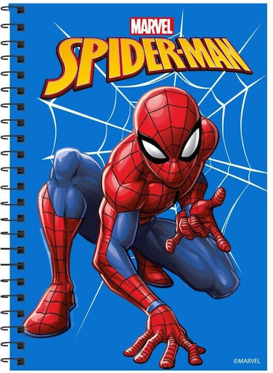 Spiderman Caiet Școlar Spirală Cu Dungi B5 60 Foi De Hârtie 2 Separatoare