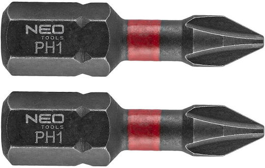 Neo Tools Комплект 2 Винтовертни битове Кръст
