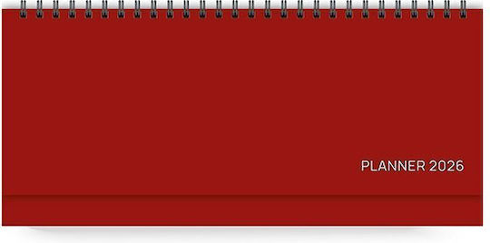 Innostat Weekly Planner 2027 Burgundy Spiral 14x30cm