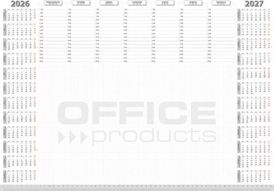 Office Products Дневен Планер A2 2026/27 Бял 42x59.4см
