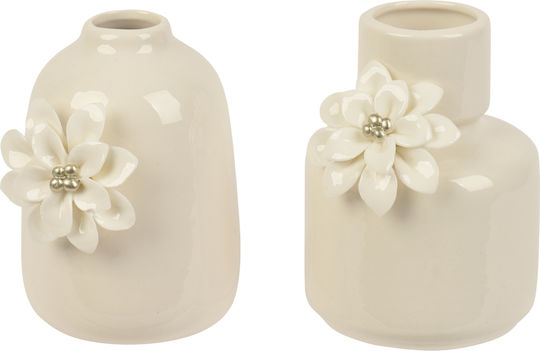 Beauty Home Dekorative Porzellanvase Silber