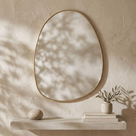 Malys Group Καθρέπτης Ασύμμετρος Χρυσός 75x55cm Malys Group Καθρέπτης Ασύμμετρος Χρυσός 75x55cm