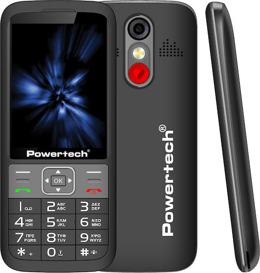 Powertech Sentry 3.36 Dual SIM Mobile Phone with Large Buttons Greek Menu Black
