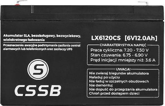 CSSB CSSB UPS-Batterie mit Gewicht 12Ah und Spannung 6V
