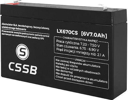 CSSB CSSB UPS-Batterie mit Gewicht 7Ah und Spannung 6V