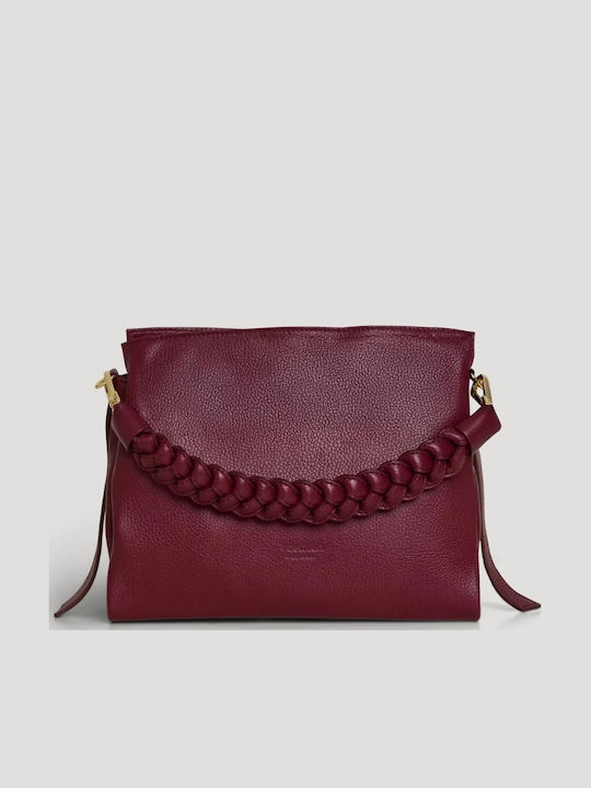 Set Knitted Women's Shoulder Crossbody Bag Burgundy