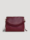 Set Knitted Women's Shoulder Crossbody Bag Burgundy