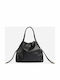 Women's Leather Shopper Bag Black