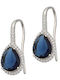 Drandakis Silver Dangle Earrings with Blue Stones