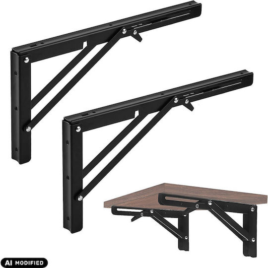 Maclean Energy Foldable Heavy-Duty Shelf Corner Made of Metal in Pink Colour 2 Pieces MC-195