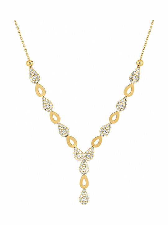 Senzio Belibasakis Halskette aus Gold 14K mit Zirkon