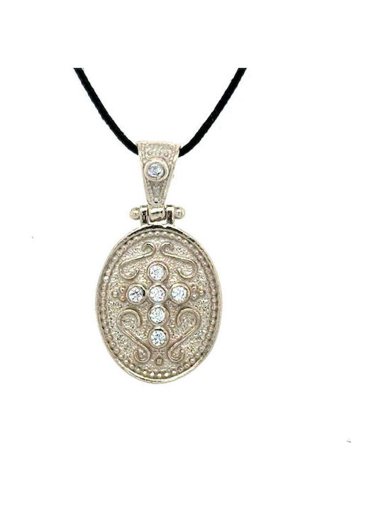 Drandakis Byzantine Silver Black Talisman Necklace Drandakis Byzantine Silver Black Talisman Necklace
