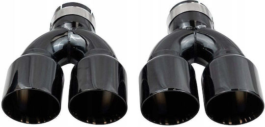 Poujoulat Kaminrohr Abschluss Typ: 36 89mmx2 Eingang 67mm Schwarz Chrom Set