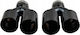 Poujoulat Kaminrohr Abschluss Typ 35 89mmx2 Eingang 76mm Schwarz Chrome Set