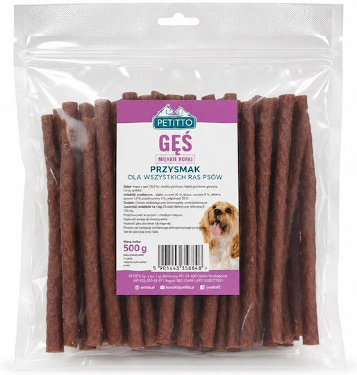 Petitto Hundeleckerlis in Stick für Hunde mit Gans 500g