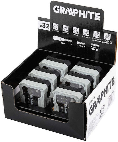 Graphite Set 32 burghie cu tijă hexagonală