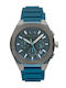Armani Exchange Ceas bărbătesc 44mm Cronograf cu Baterie și Curea din Cauciuc Navy