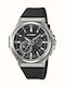 Casio Мъжки Часовник 46.9mm Хронограф Слънчев с Черна Каучукова Каишка