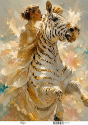 Reispapier Maja's Memories 30x42cm Frau Zebra M...