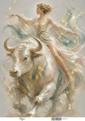 Reispapier Maja's Memories 30x42cm Frau Stier M...