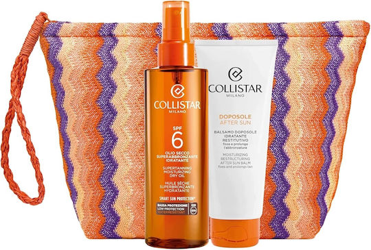Collistar Sonnencreme-Set mit Nach Sonne, Bräunungsöl & Kulturtasche SPF6 3 Stück