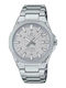 Casio Мъжки часовник На батерия със сребрист стоманен метален гривна