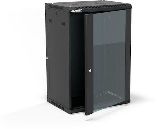 A-LAN Dulap Montat Pe Perete Pentru Rack 19U 60x45cm Negru