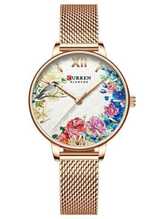 Curren Women's Watch 39mm Battery with Pink Gold Steel Bracelet