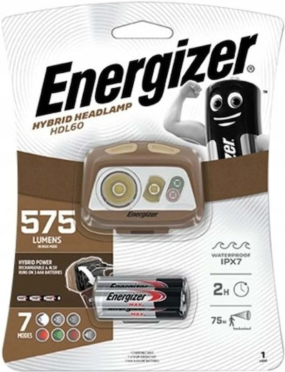 Energizer Επαναφορτιζόμενος Φακός Κεφαλής LED IPX7 με Μέγιστη Φωτεινότητα 575lm