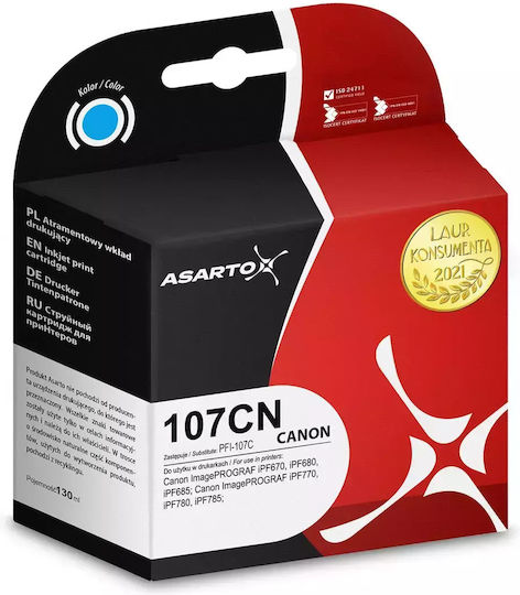 Asarto Compatible Inkjet Printer Ink Canon Pfi107 130ml Cyan Single Piece