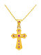 Xrisokosmima Byzantine Cross Gold Plated Silver with Chain